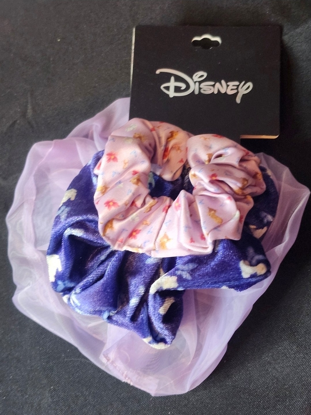 Disney Pink and Purple Princess Scrunchie Trio